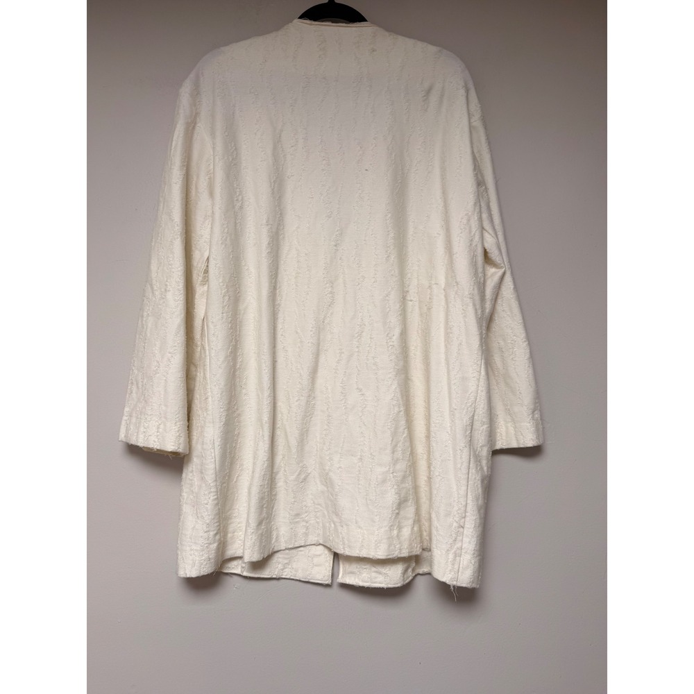ZARA BASIC Cream Textured Button Front Long Sleev… - image 7